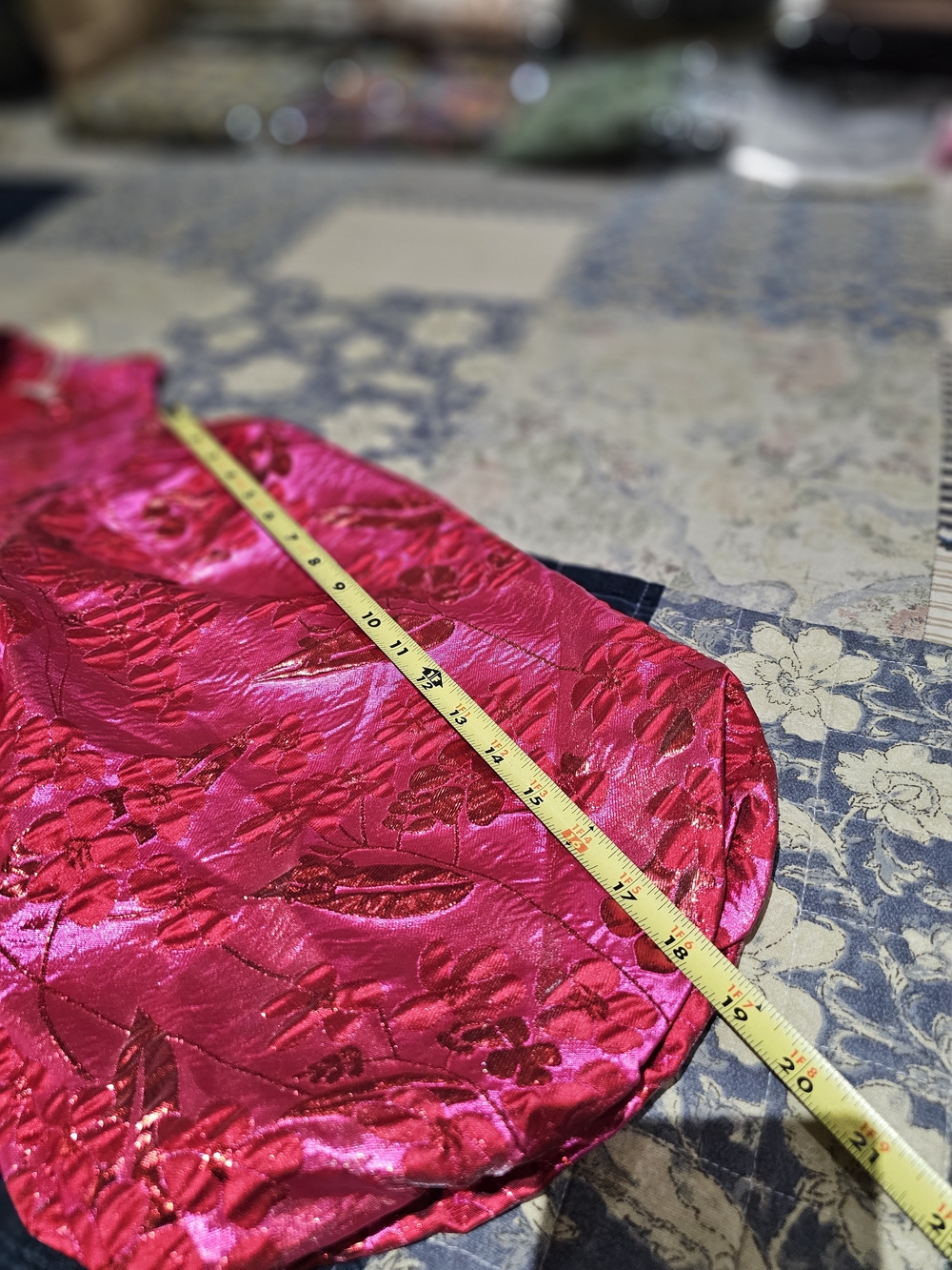 JODIFL Metallic Hot Pink Floral Dress - NWT, Size L - Picture 5 of 9